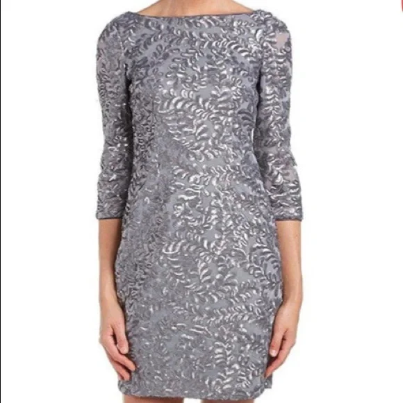 aidan mattox beaded sheath dress Aidan Mattox main image 0